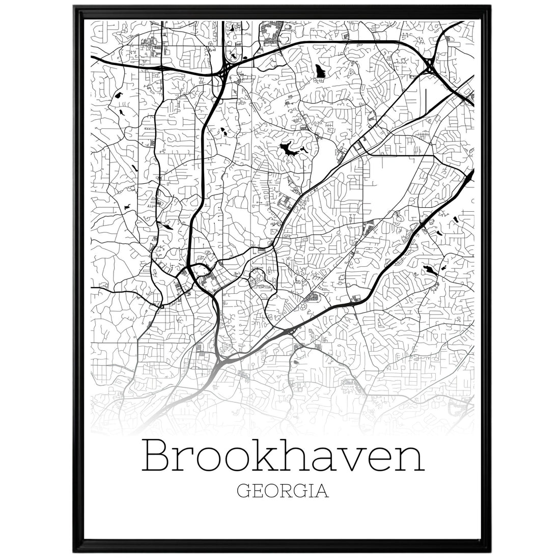 Brookhaven Georgia City Map Poster - GroovyGrove