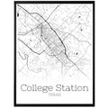 College Station Texas City Map Poster - GroovyGrove