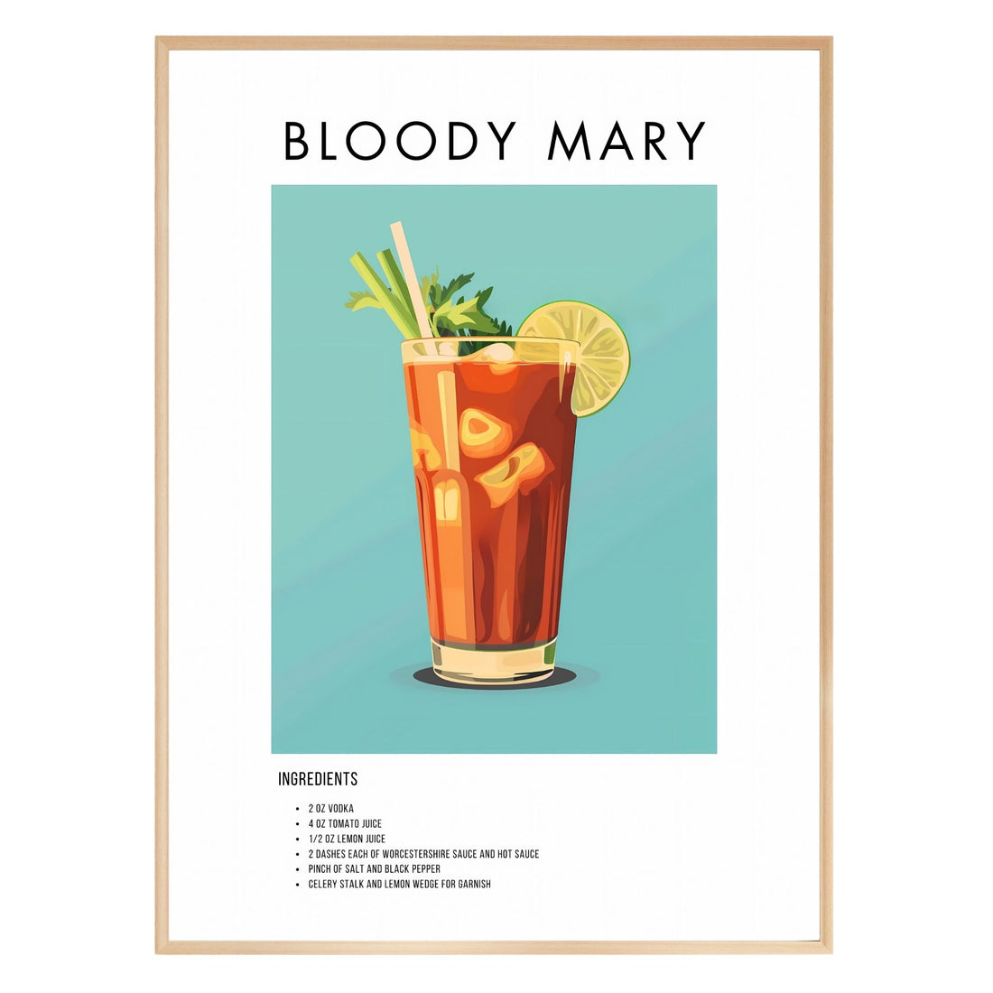 Bloody Mary Retro Cocktail Poster - GroovyGrove