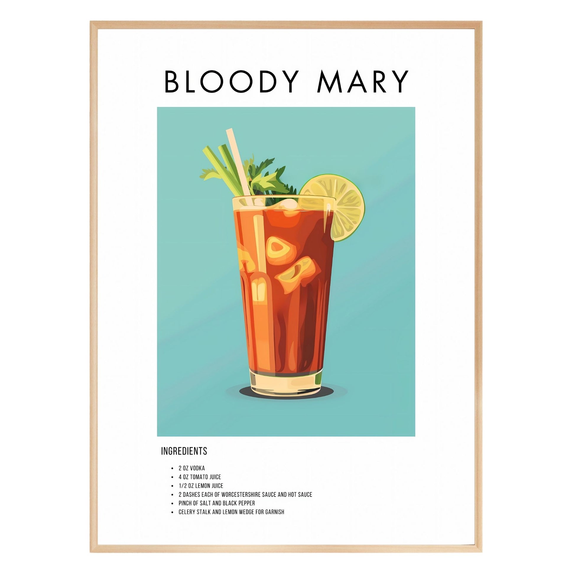 Bloody Mary Retro Cocktail Poster - GroovyGrove