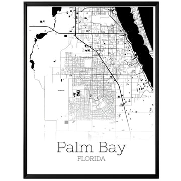 Palm Bay Florida City Map Poster - GroovyGrove