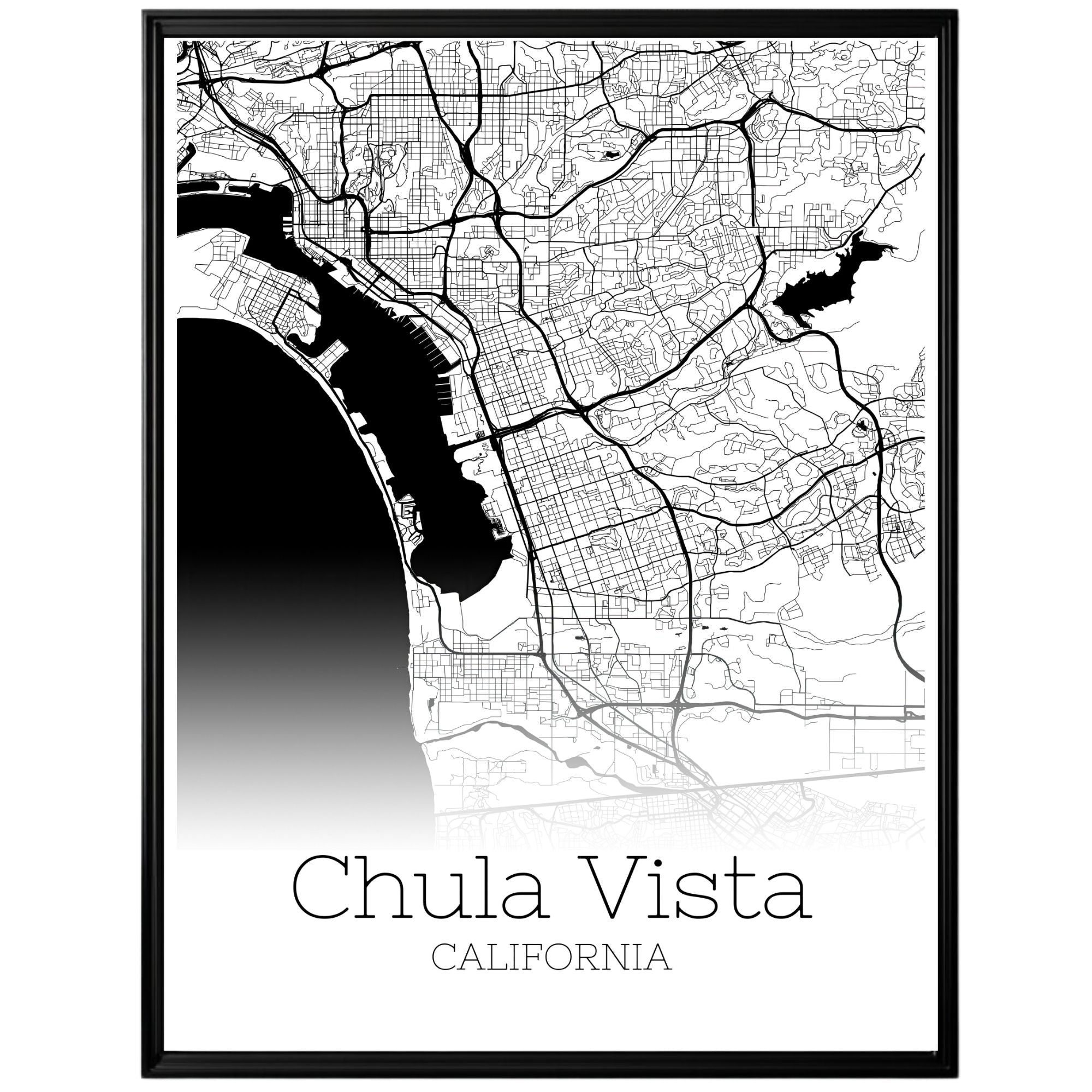 Chula Vista California City Map Poster - GroovyGrove