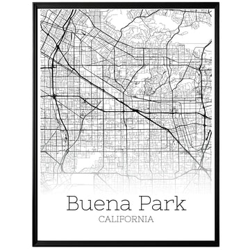 Buena Park California City Map Poster - GroovyGrove