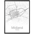 Midland Texas City Map Poster - GroovyGrove