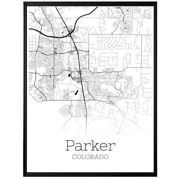 Parker Colorado City Map Poster - GroovyGrove