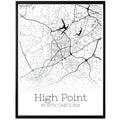 High Point North Carolina City Map Poster - GroovyGrove