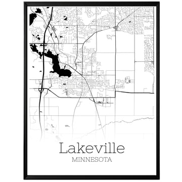 Lakeville Minnesota City Map Poster - GroovyGrove