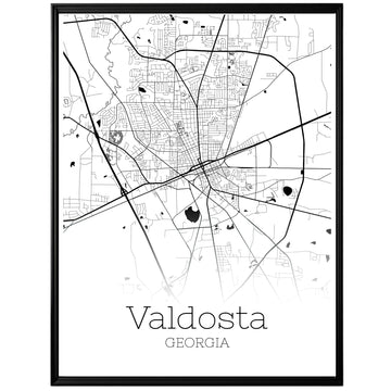 Valdosta Georgia City Map Poster - GroovyGrove