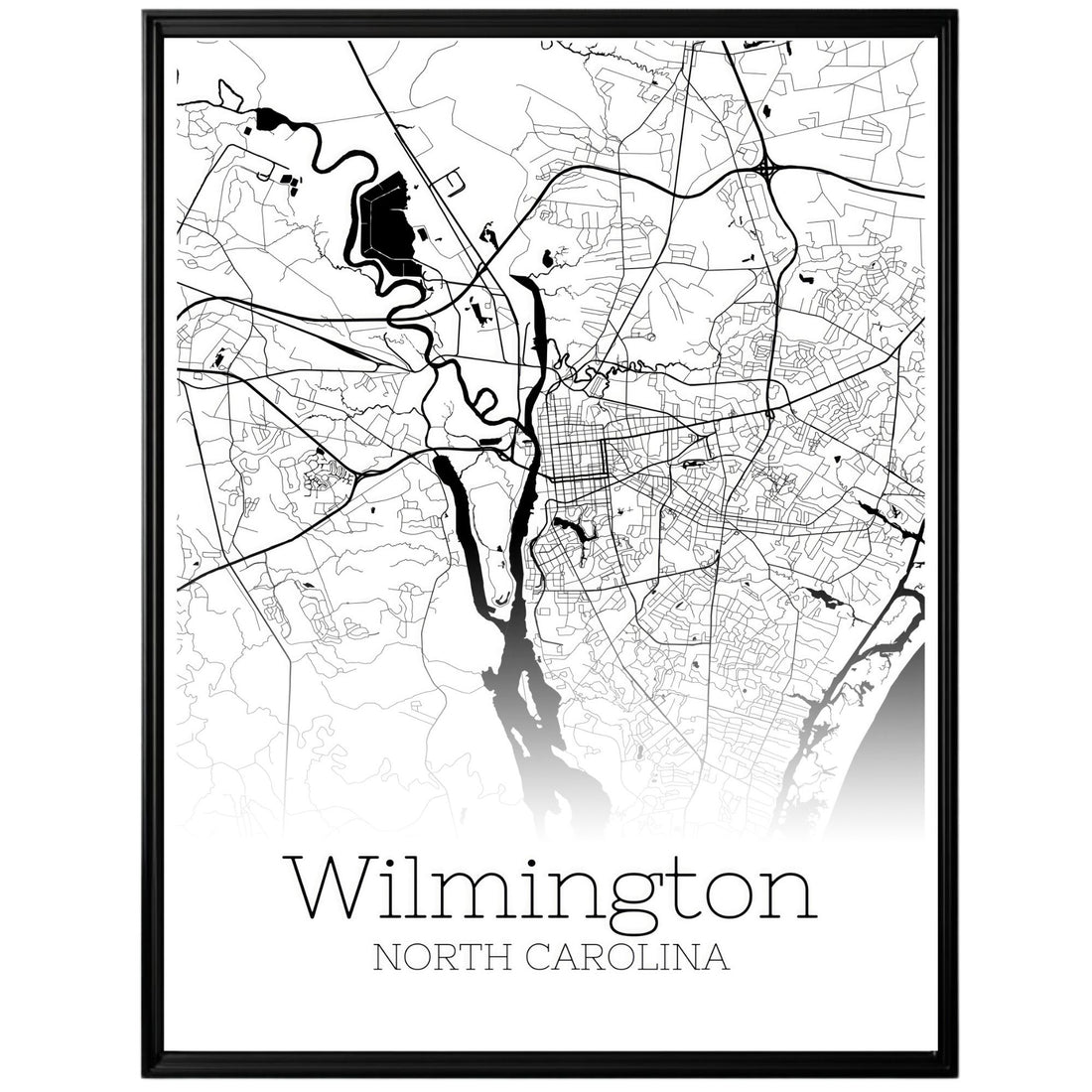 Wilmington North Carolina City Map Poster - GroovyGrove