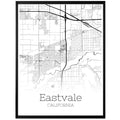 Eastvale California City Map Poster - GroovyGrove