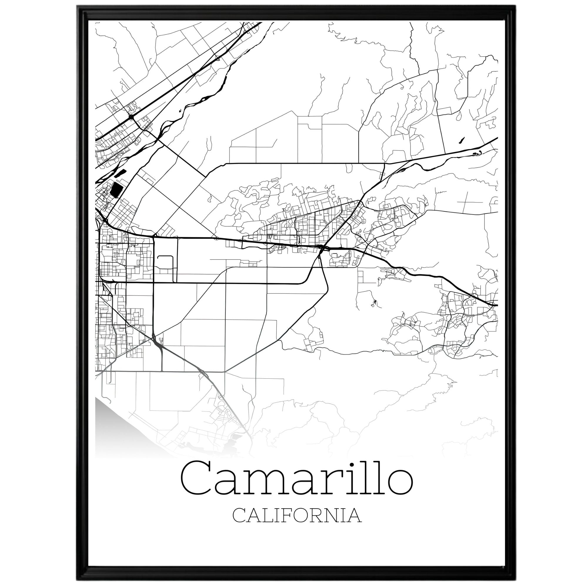 Camarillo California City Map Poster - GroovyGrove