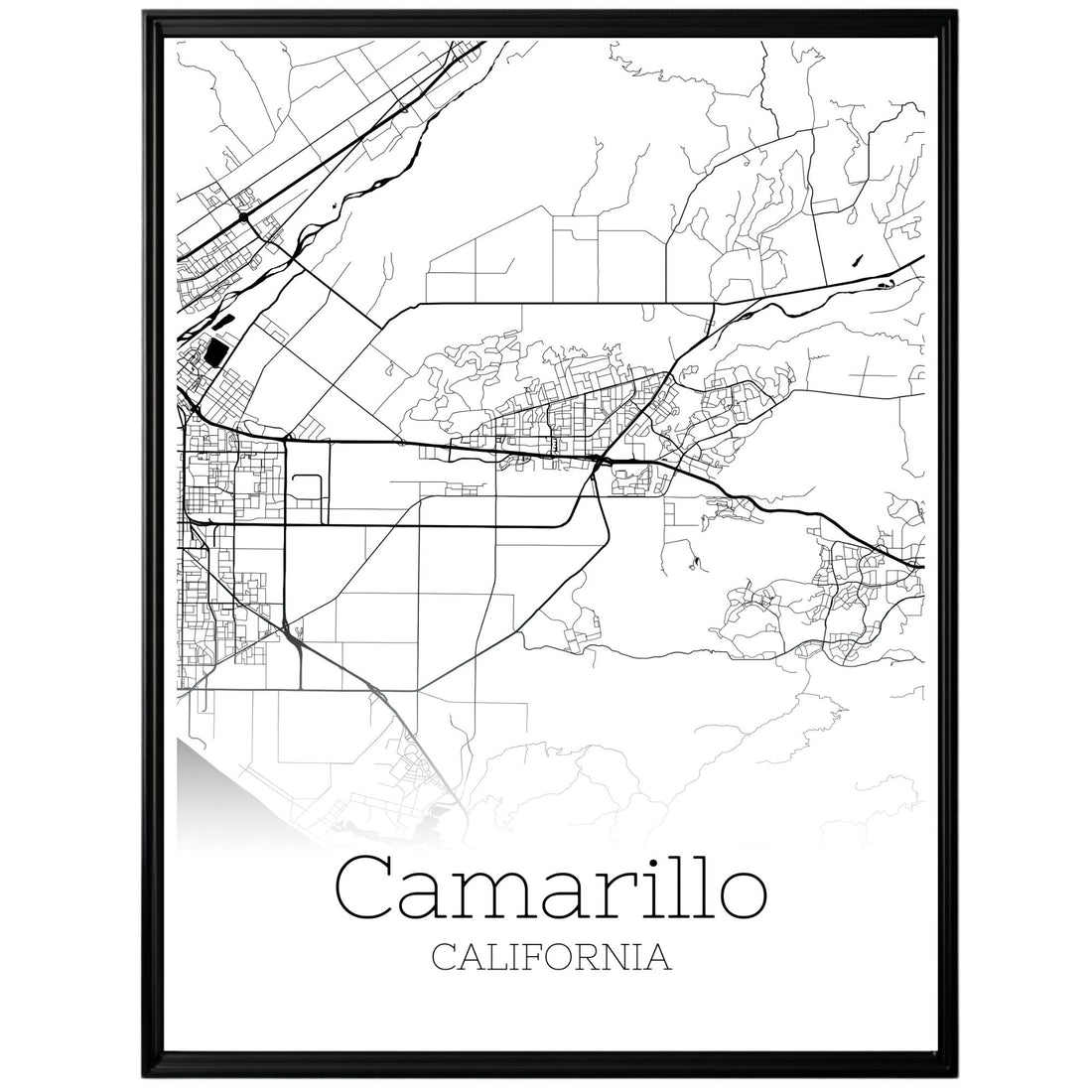 Camarillo California City Map Poster - GroovyGrove