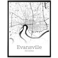 Evansville Indiana City Map Poster - GroovyGrove