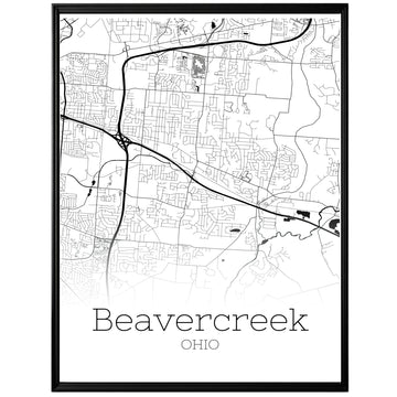 Beavercreek Ohio City Map Poster - GroovyGrove