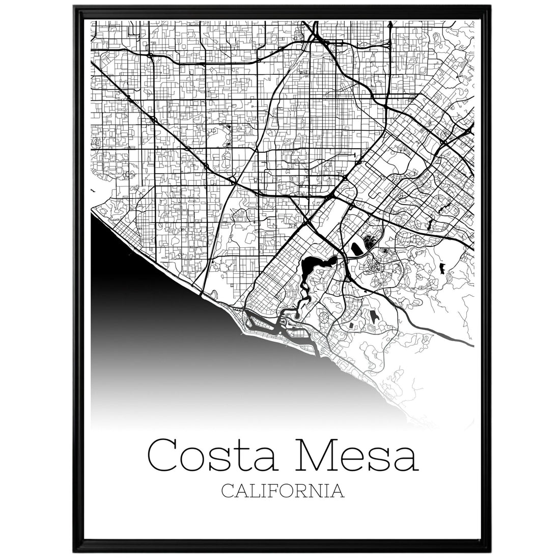 Costa Mesa California City Map Poster - GroovyGrove