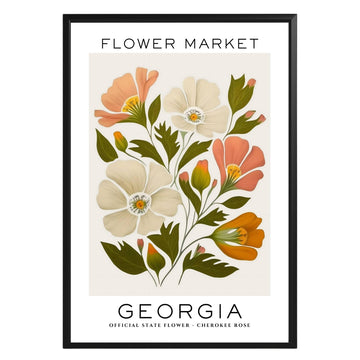 Georgia Flower Market Poster - GroovyGrove