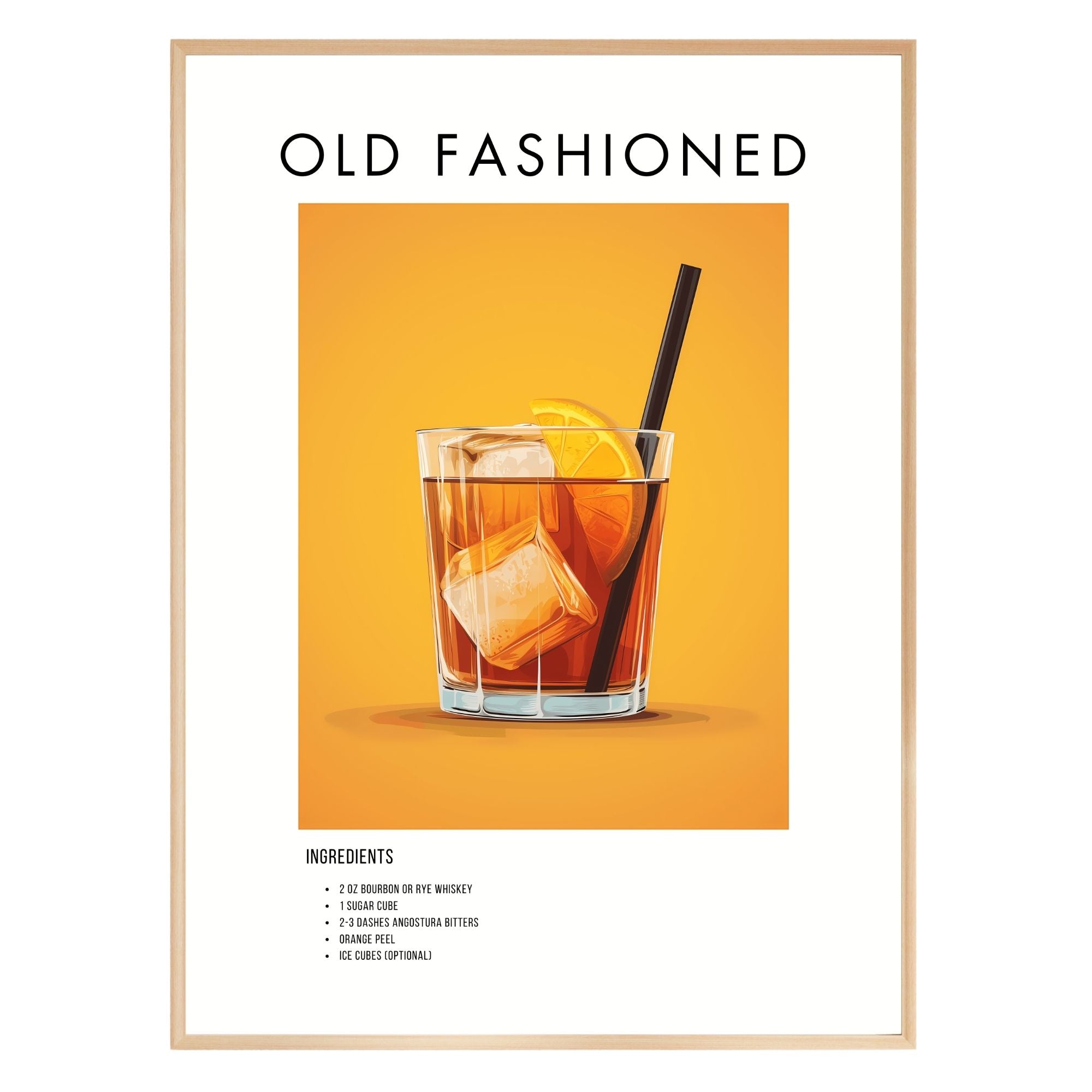 Old Fashioned Retro Cocktail Poster - GroovyGrove