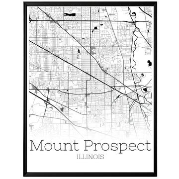 Mount Prospect Illinois City Map Poster - GroovyGrove