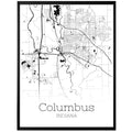 Columbus Indiana City Map Poster - GroovyGrove