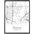 Blaine Minnesota City Map Poster - GroovyGrove