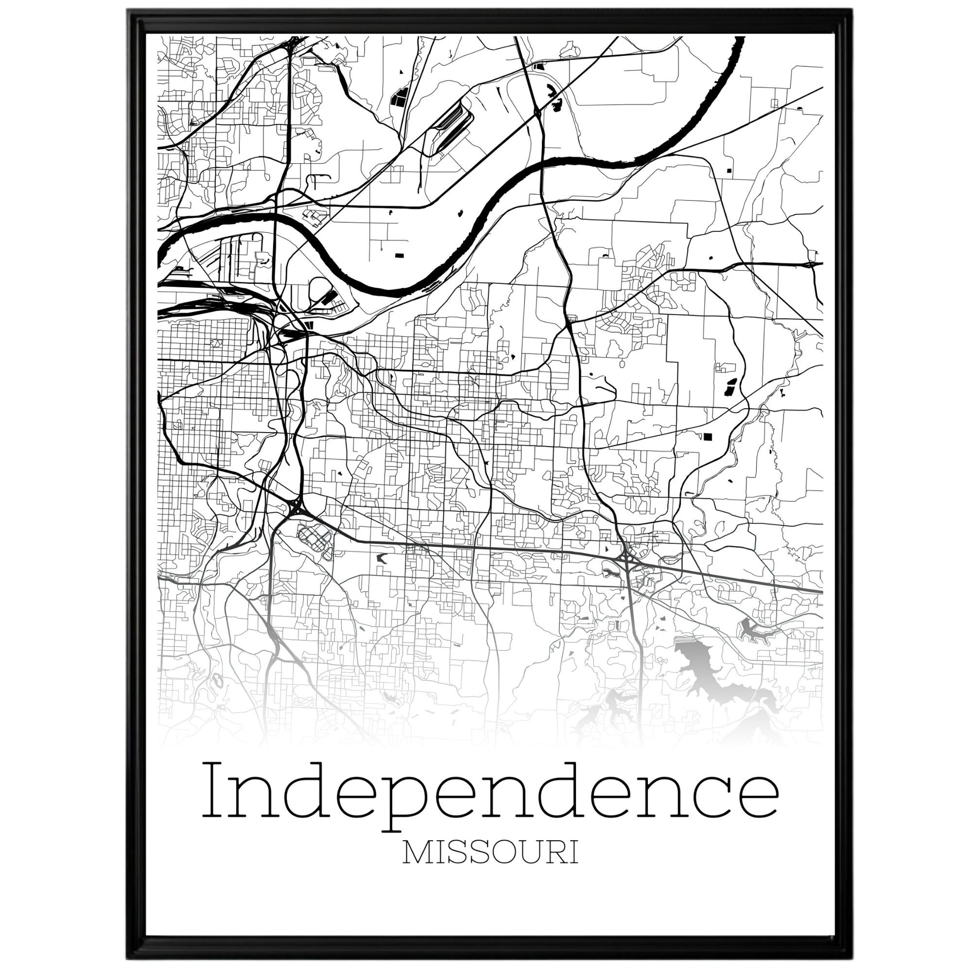 Independence Missouri City Map Poster - GroovyGrove