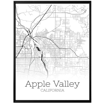 Apple Valley California City Map Poster - GroovyGrove