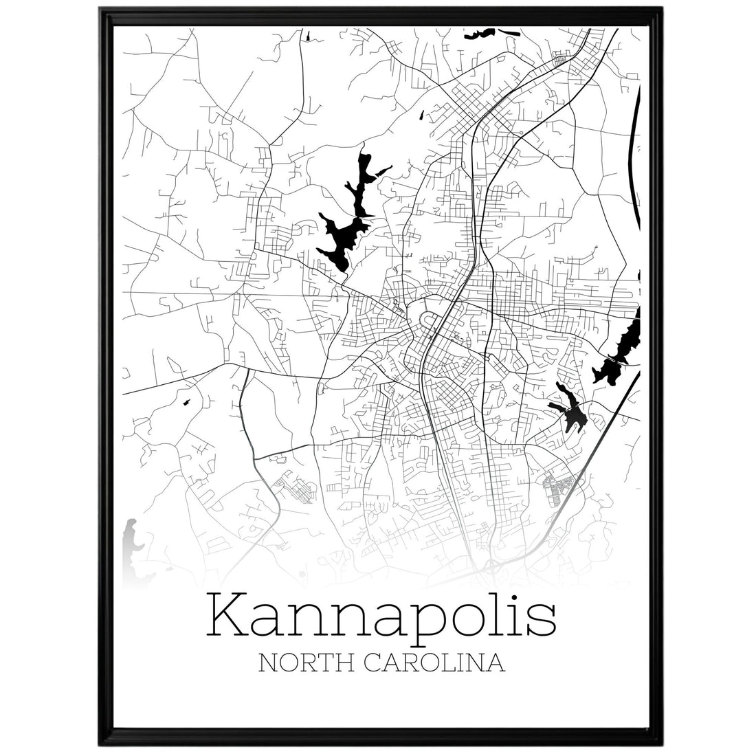 Kannapolis North Carolina City Map Poster - GroovyGrove