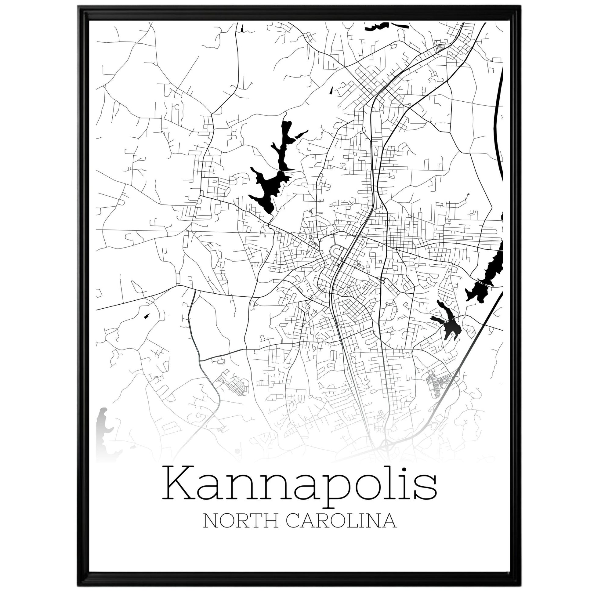 Kannapolis North Carolina City Map Poster - GroovyGrove