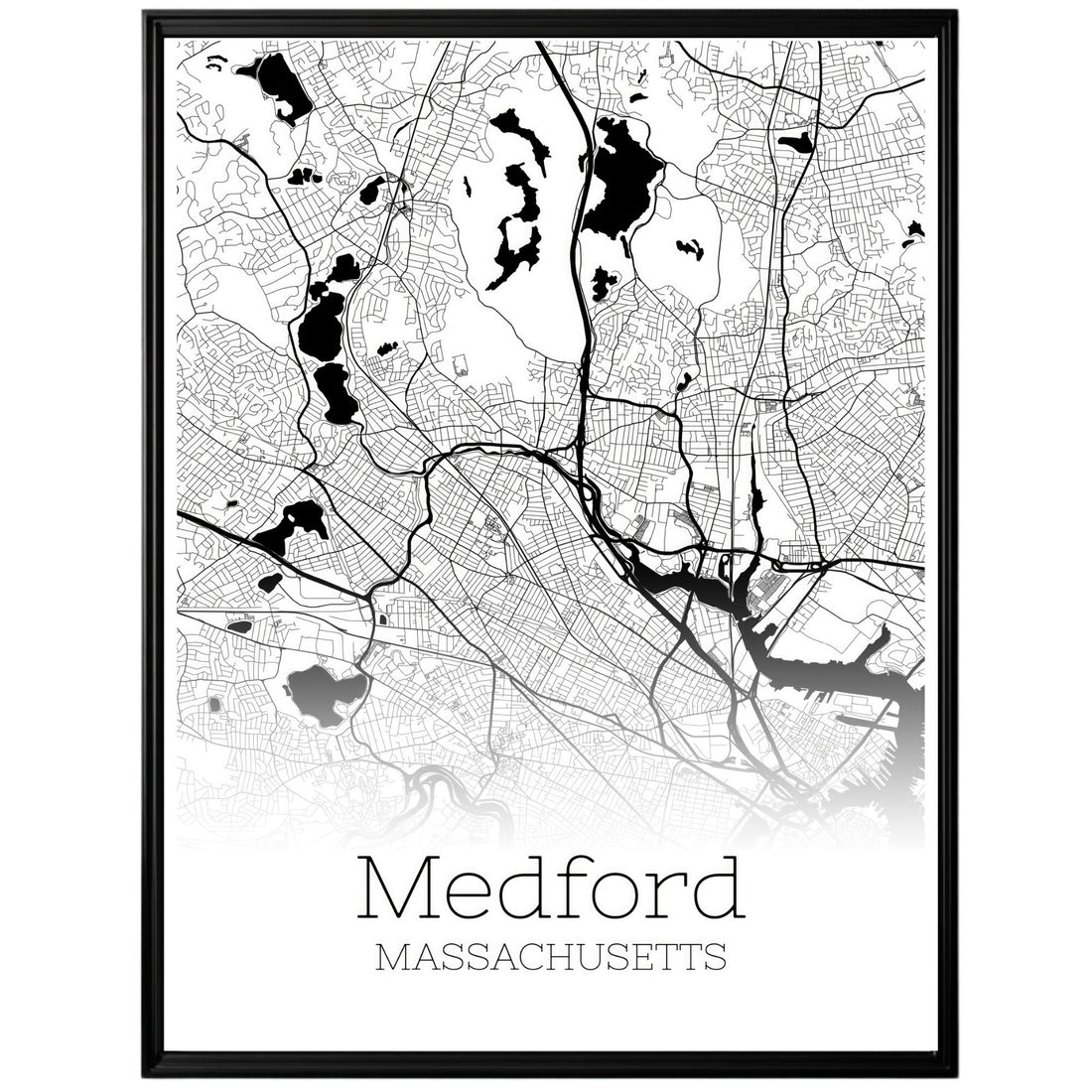 Medford Massachusetts City Map Poster - GroovyGrove