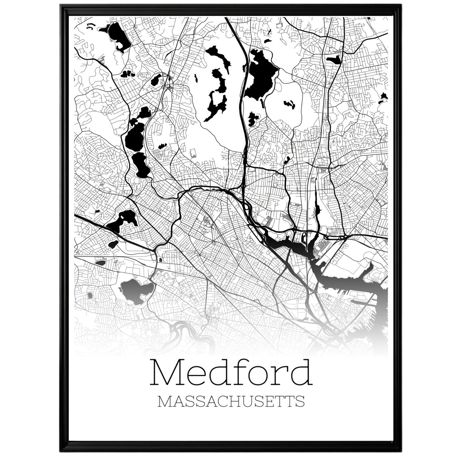 Medford Massachusetts City Map Poster - GroovyGrove