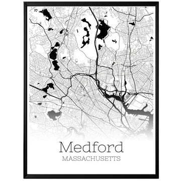 Medford Massachusetts City Map Poster - GroovyGrove