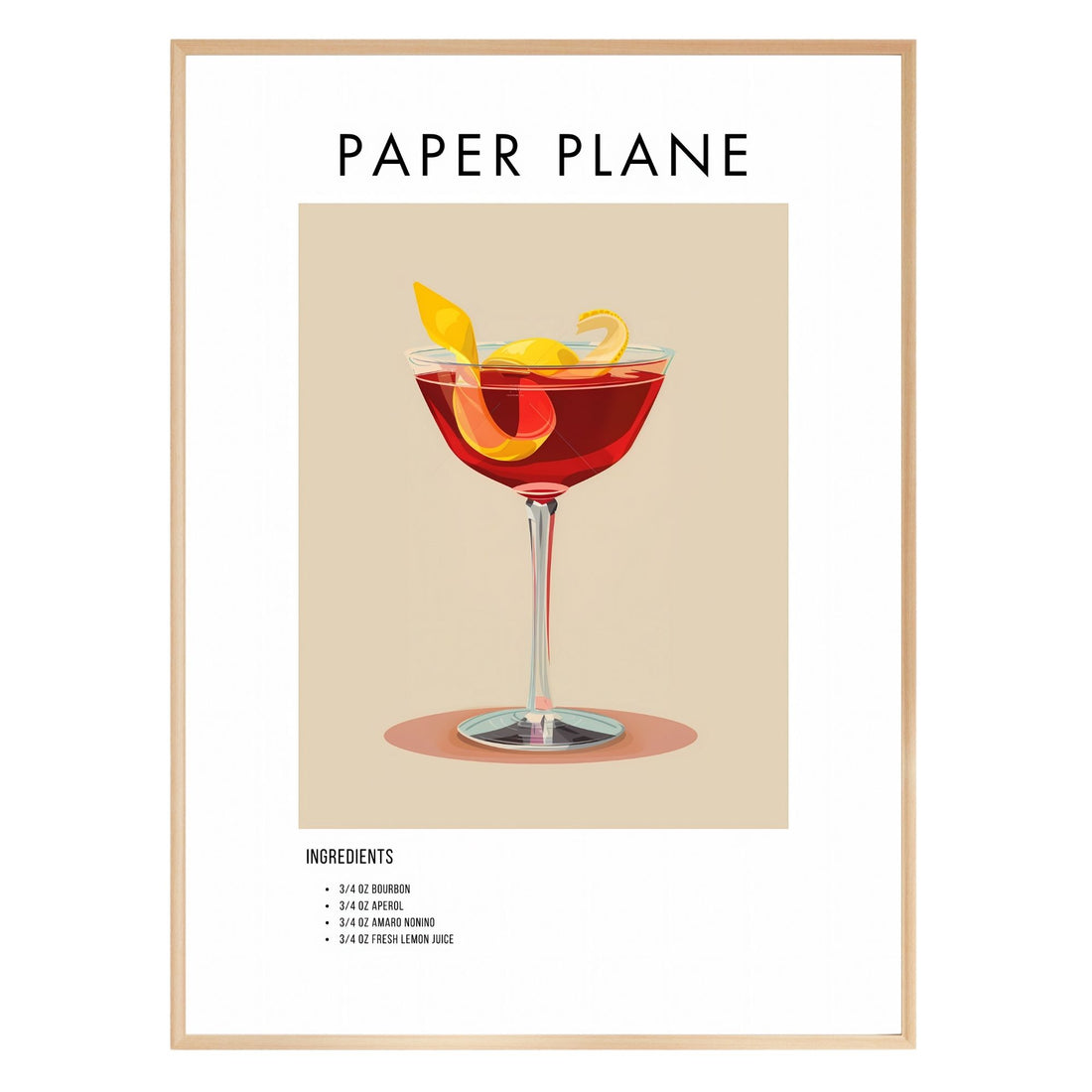 Paper Plane Retro Cocktail Poster - GroovyGrove