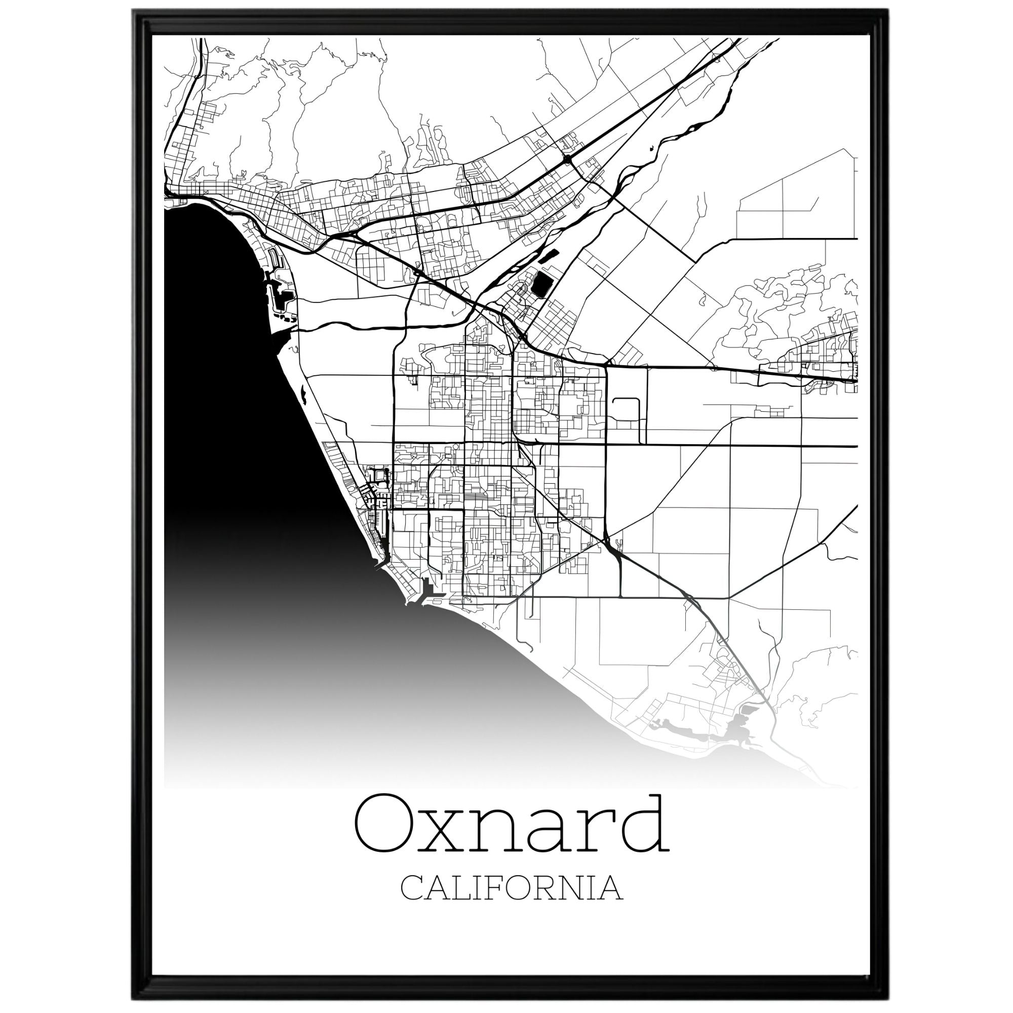 Oxnard California City Map Poster - GroovyGrove