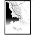 Provo Utah City Map Poster - GroovyGrove