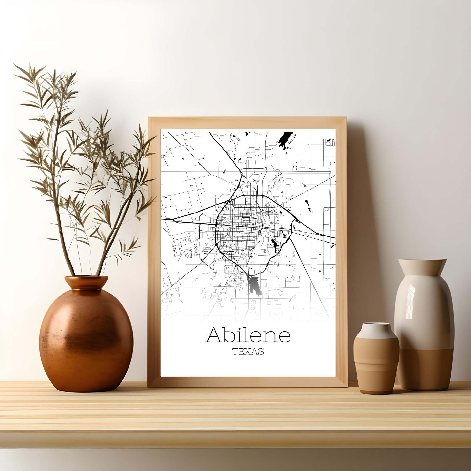 Abilene Texas City Map Poster - GroovyGrove