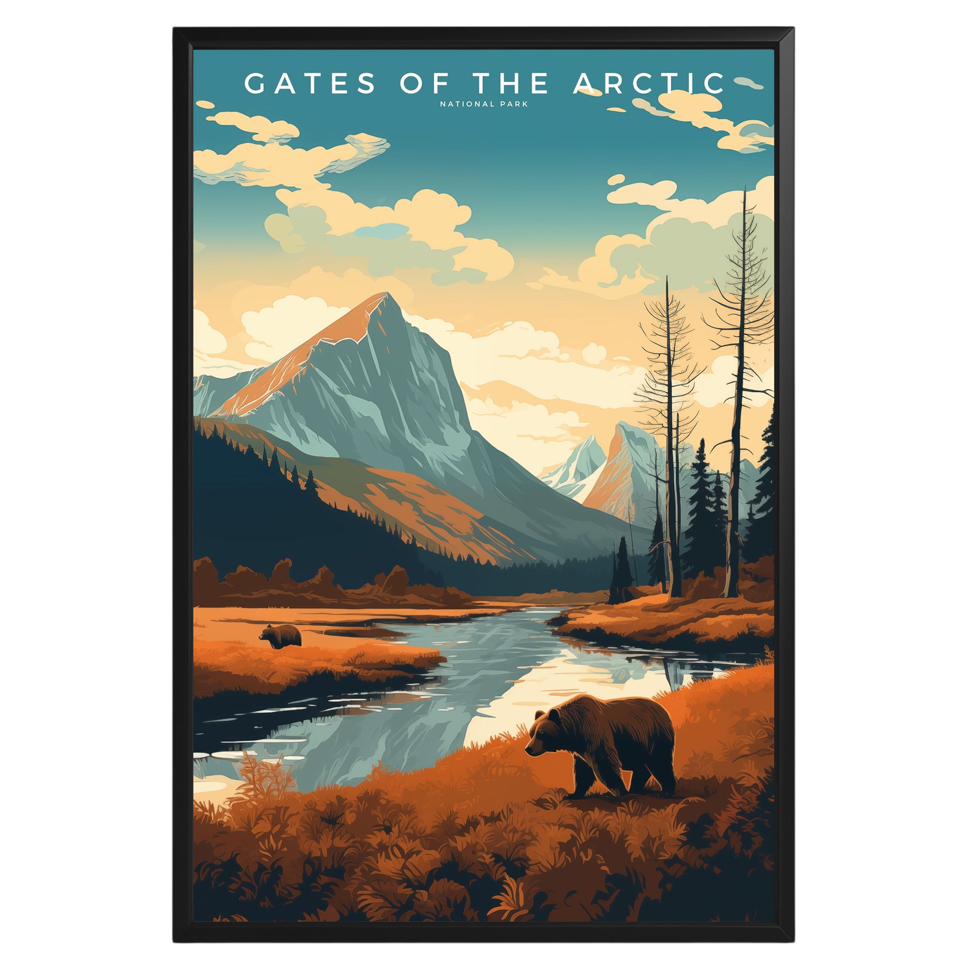 Gates of the Arctic National Park Retro Poster - GroovyGrove