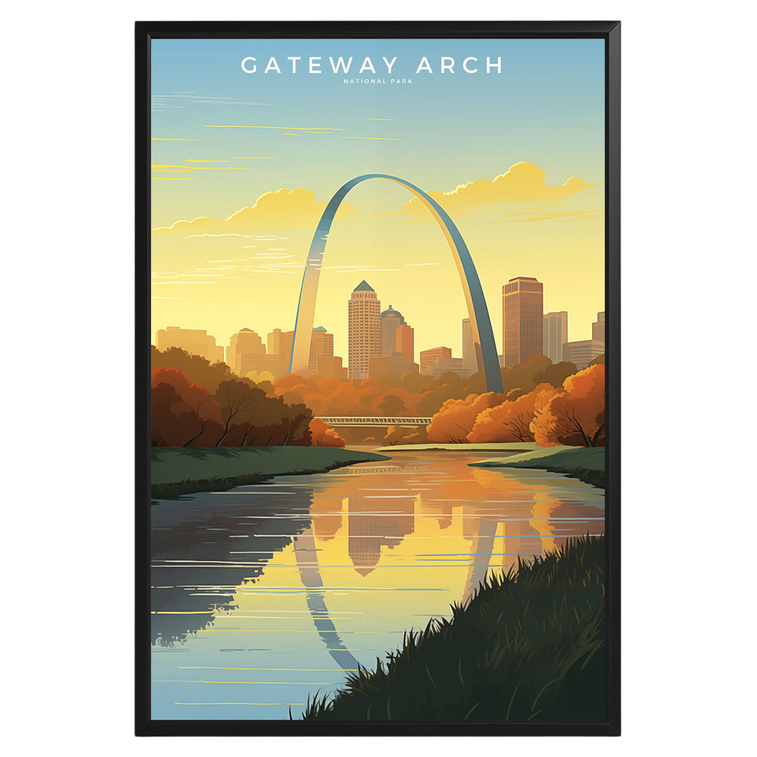 Gateway Arch National Park Retro Poster - GroovyGrove