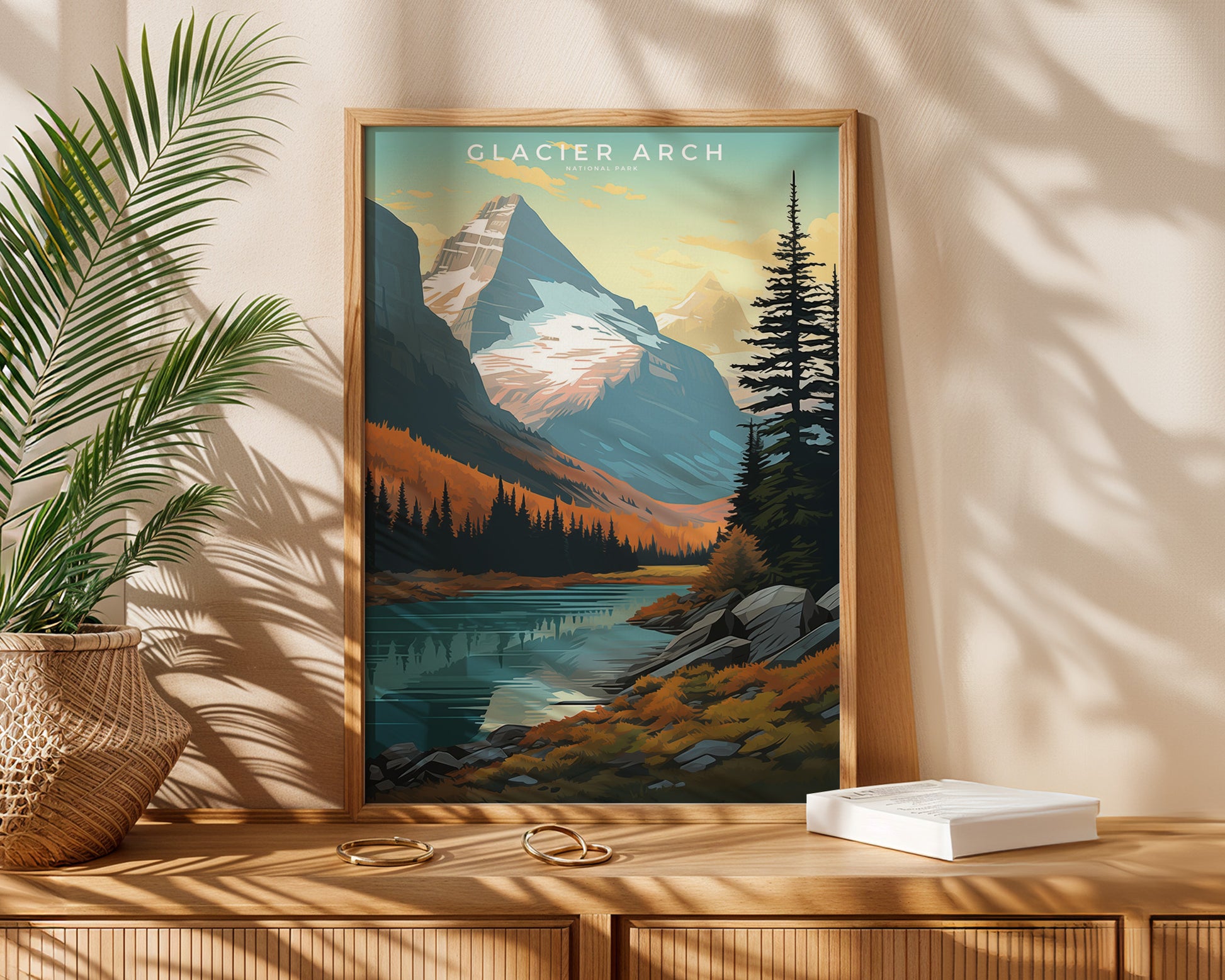 Glacier National Park Retro Poster - GroovyGrove