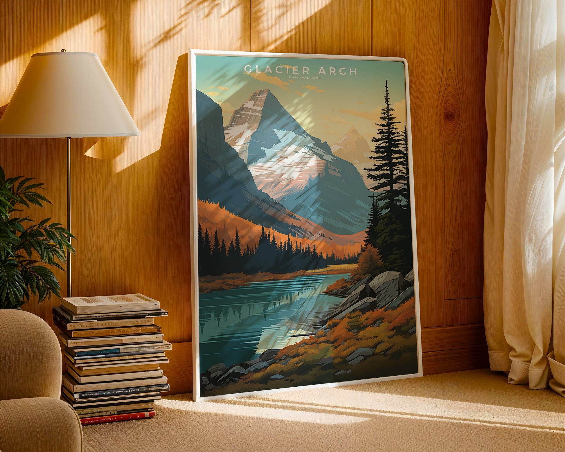 Glacier National Park Retro Poster - GroovyGrove