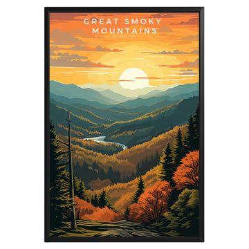 Great Smoky Mountains National Park Retro Poster - GroovyGrove