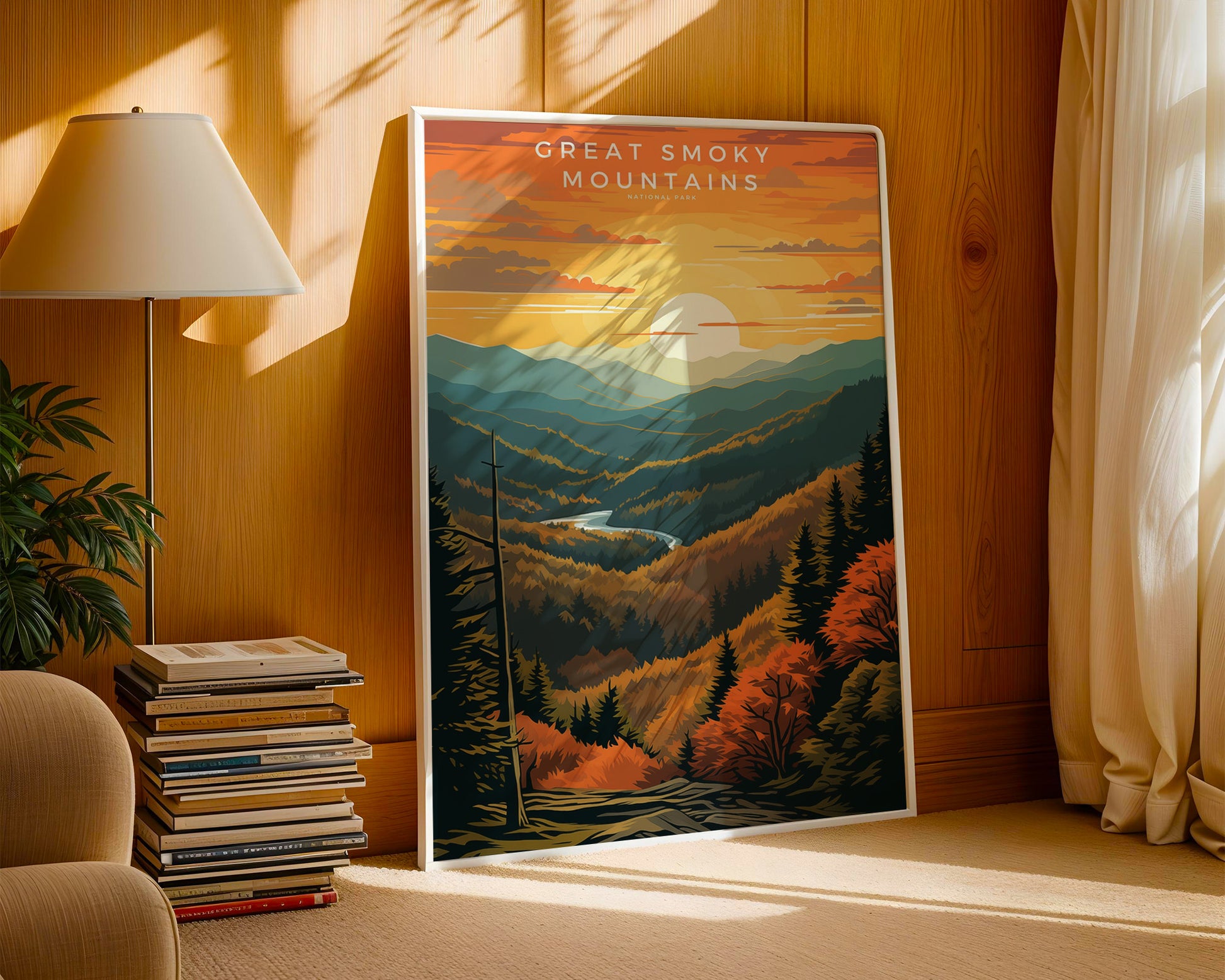 Great Smoky Mountains National Park Retro Poster - GroovyGrove