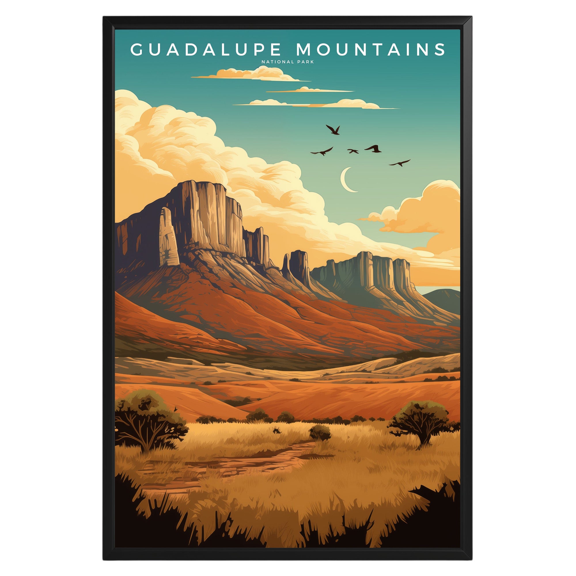 Guadalupe Mountains National Park Retro Poster - GroovyGrove