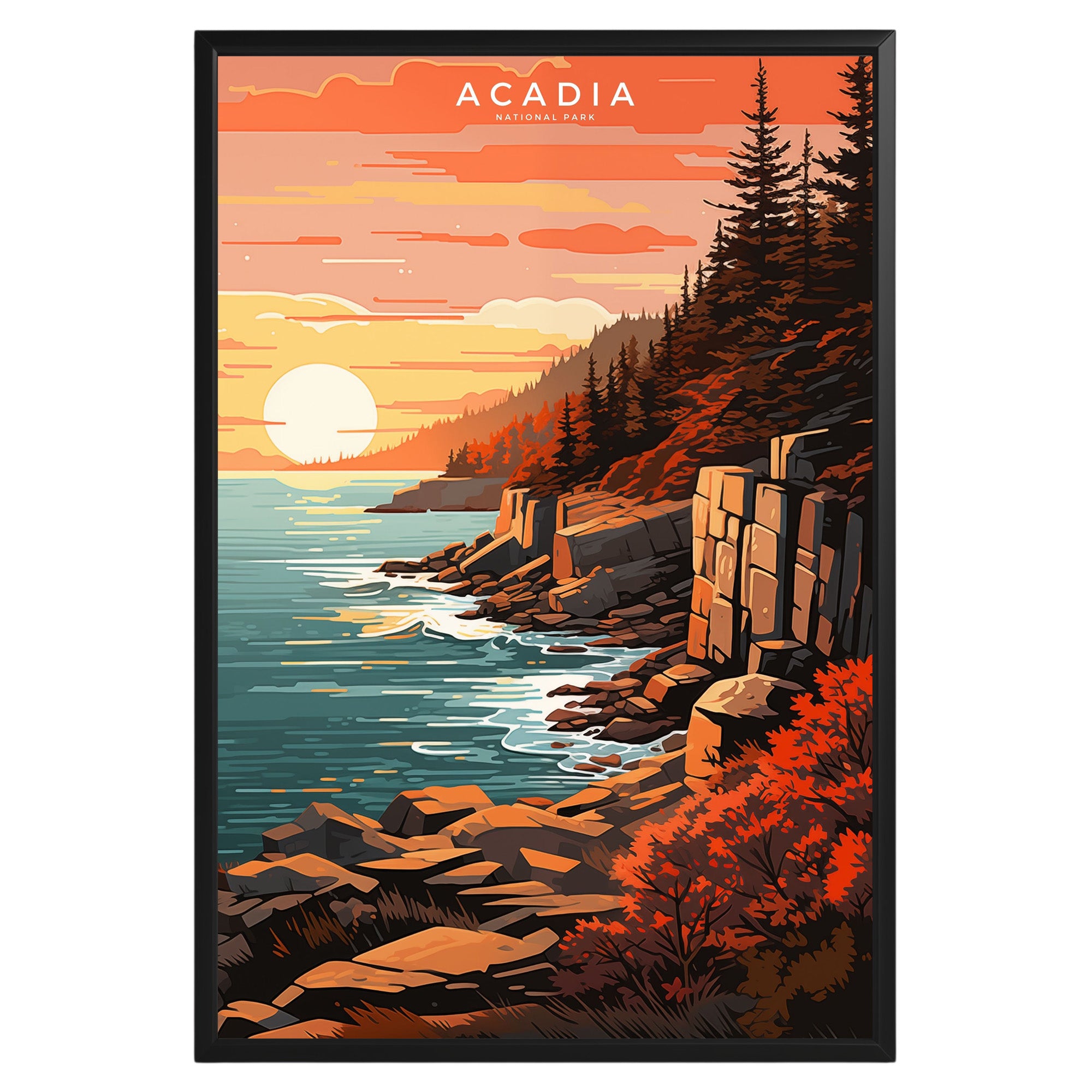 Acadia National Park Retro Poster - GroovyGrove