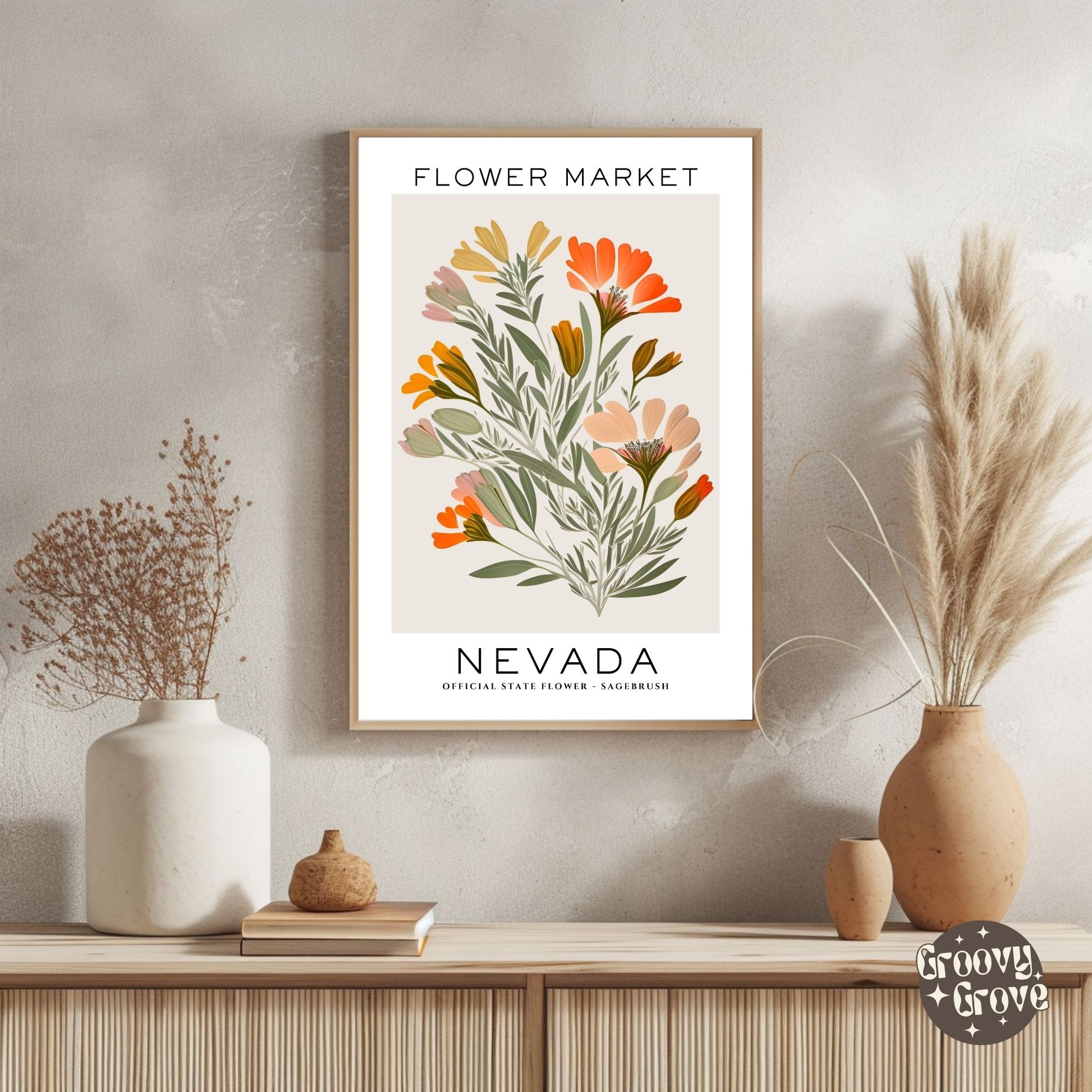 Nevada Flower Market Poster - GroovyGrove