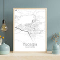 Yucaipa California City Map Poster - GroovyGrove