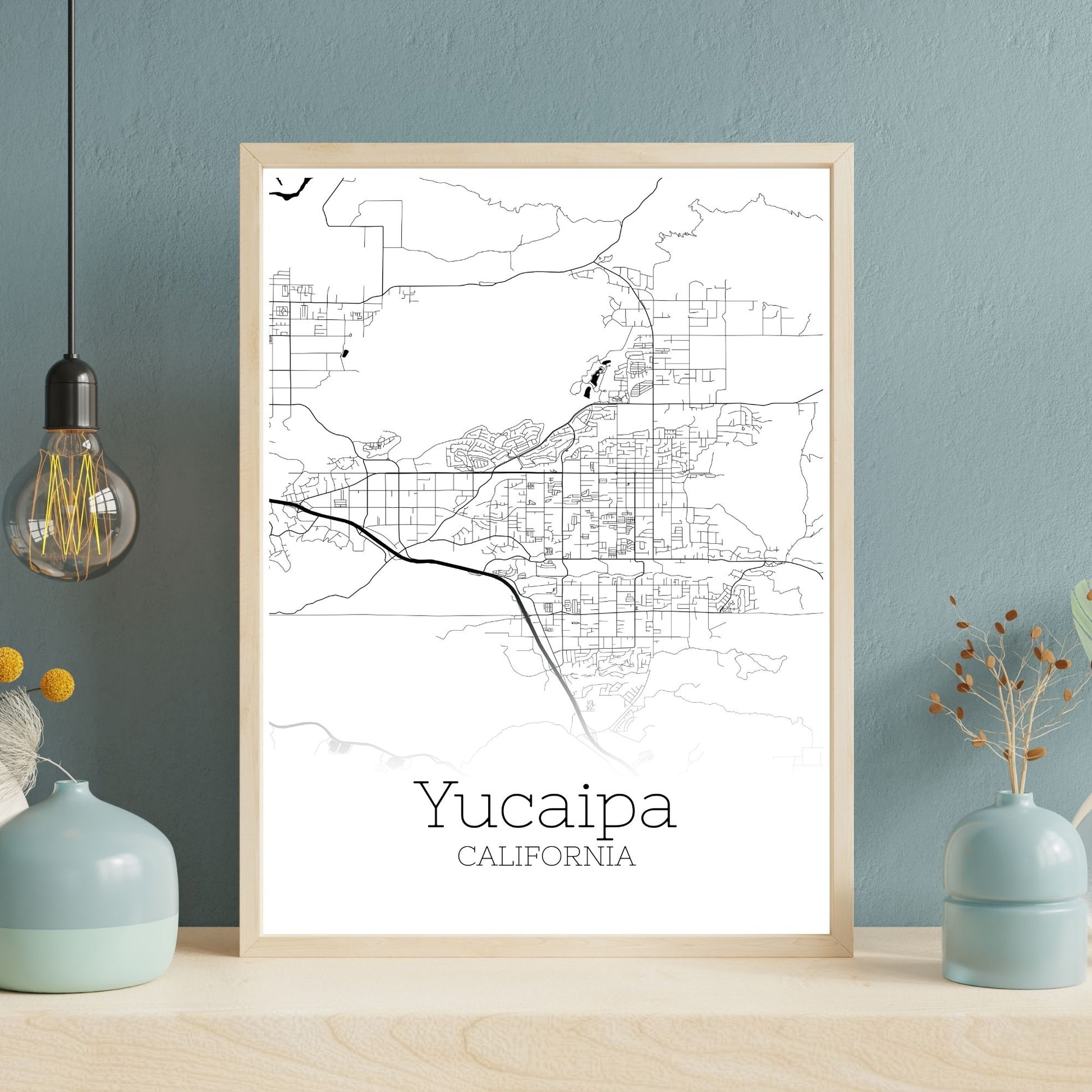 Yucaipa California City Map Poster - GroovyGrove