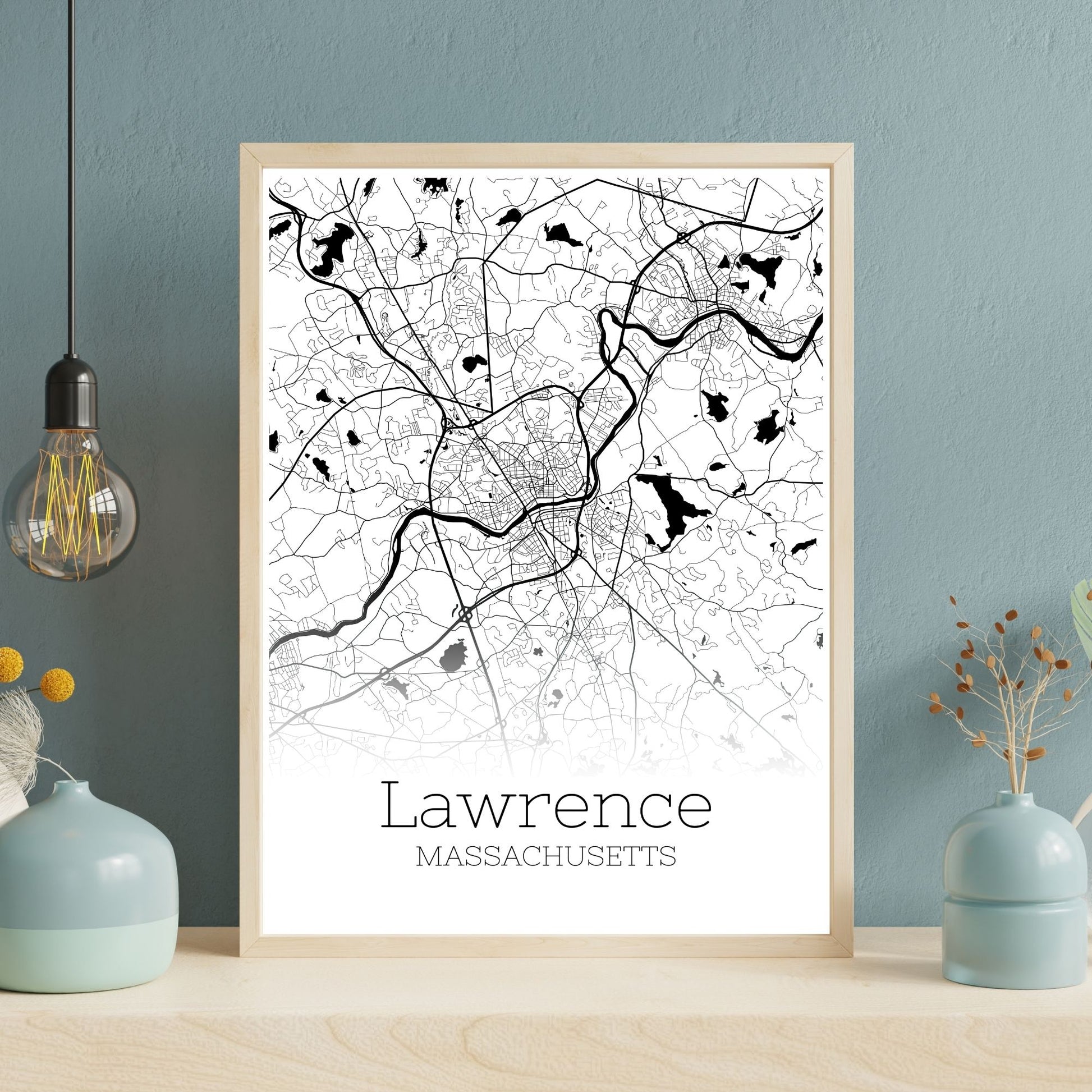 Lawrence Massachusetts City Map Poster - GroovyGrove