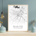 Rock Hill South Carolina City Map Poster - GroovyGrove