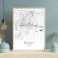 Pharr Texas City Map Poster - GroovyGrove