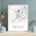 High Point North Carolina City Map Poster - GroovyGrove